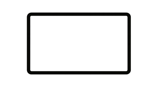 Isolated rectangle shape with rounded corners on transparent background