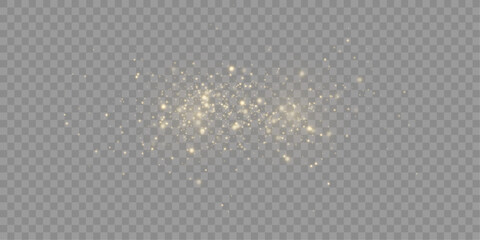 Gold Sparkle Overlay PNG With Floating Glitter Dust And Brilliant Light Particles On Transparent Background, Elegant Glow Effect For Premium Design © Olha