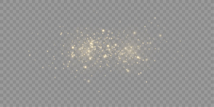 Gold Sparkle Overlay PNG With Floating Glitter Dust And Brilliant Light Particles On Transparent Background, Elegant Glow Effect For Premium Design