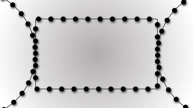 A background video with an area for placing important information in the center of the frame, which is indicated by rotating beads on a rectangular string.