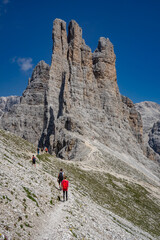 Naklejka premium Dolomiti paesaggio torri del Vajolet, Catinaccio