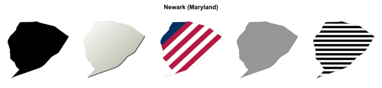 Newark (Maryland) blank outline map set