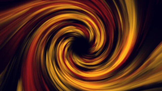Abstract gold and red liquid energy swirling into a central black hole vortex animation with a dynamic twirl effect for motion graphics and cinematic backgrounds