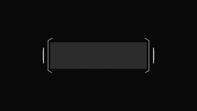 Hud tag title futuristic digital interface rectangular box frame ui element for video overlays, tech presentations, and science fiction title cards.