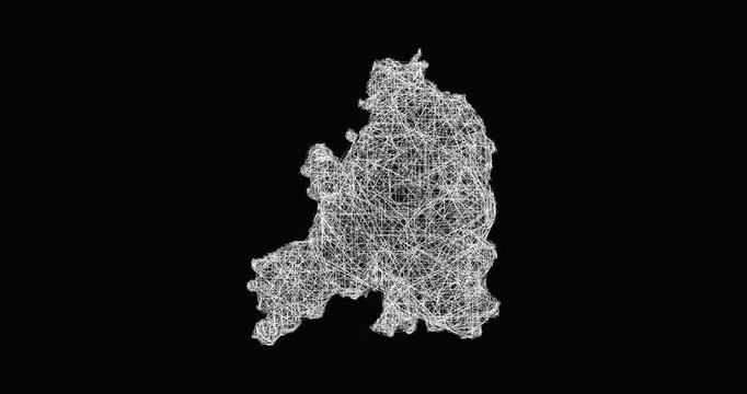 Sketch Guarda outline map animation - smooth progressive reveal