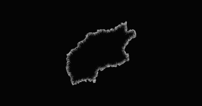 Sketch Viana do Castelo outline map animation - smooth progressive reveal