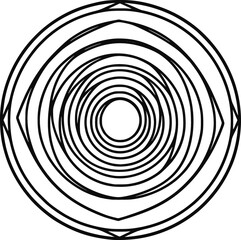 Naklejka premium Hypnotic Spiral Geometric Circular Frame Silhouette