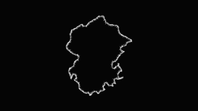 Sketch Chuvash outline map animation - smooth progressive reveal