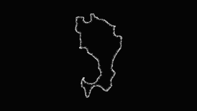 Sketch Ingush outline map animation - smooth progressive reveal