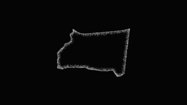 Sketch Najran outline map animation - smooth progressive reveal