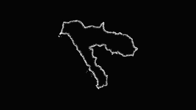 Sketch Tabuk outline map animation - smooth progressive reveal