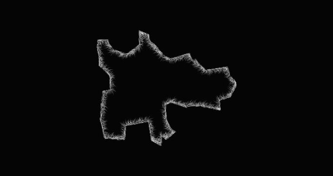 Sketch Glasgow outline map animation - smooth progressive reveal