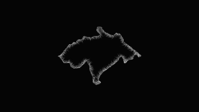 Sketch Midlothian outline map animation - smooth progressive reveal