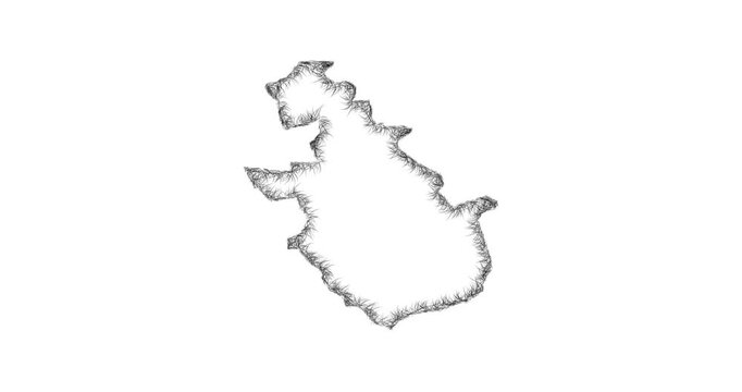 Sketch North Lanarkshire outline map animation - smooth progressive reveal