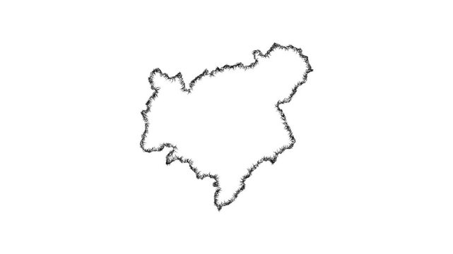 Sketch Scottish Borders outline map animation - smooth progressive reveal