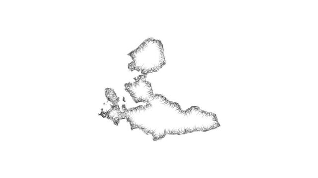 Sketch Izmir outline map animation - smooth progressive reveal