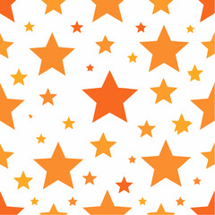 Fototapeta premium Seamless Pattern of Orange Stars on White Background