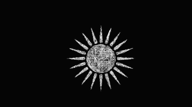 Sketch sunburst icon animation - smooth progressive reveal