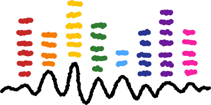 Colorful Audio Equalizer Cartoon Illustration