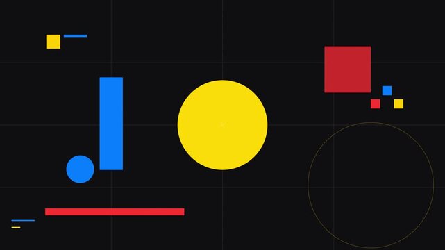 modern bauhaus inspired geometric abstract vector motion design