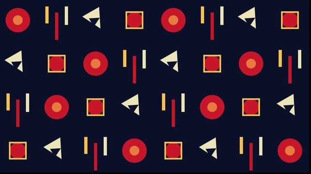modern bauhaus inspired geometric primary colors pattern