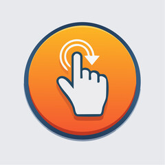 Fototapeta premium Touch gesture icon with finger and swipe down arrow