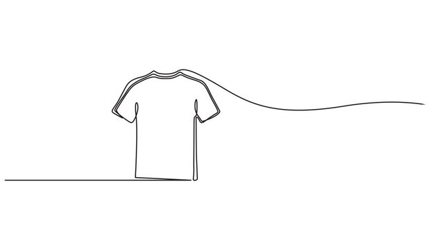Self drawing line animation T-shirt printing continuous line drawn concept video, Animation of a single line drawing of t-shirt. Continuous contour movement of a t-shirt. Continuous video with one,Sel