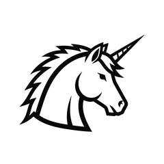 Fototapeta premium Stylized unicorn head silhouette for a creative digital vector graphic illustration