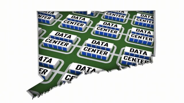 Connecticut CT Map Data Centers Building Development State Law Ban Regulation 3d Animation