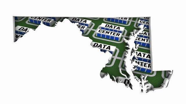 Maryland MD Map Data Centers Building Development State Law Ban Regulation 3d Animation