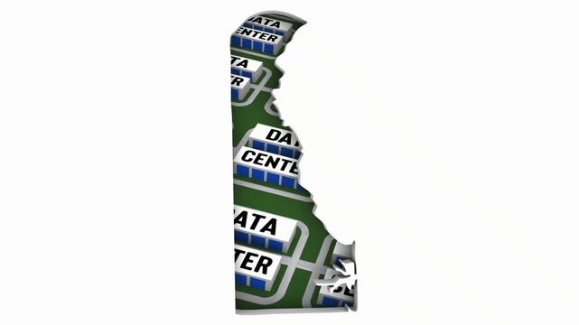 Delaware DE Map Data Centers Building Development State Law Ban Regulation 3d Animation