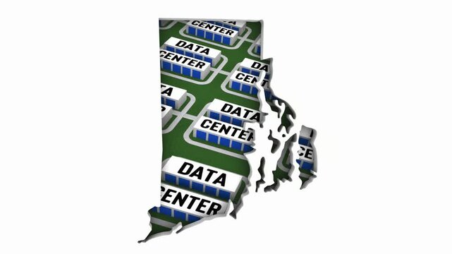 Rhode Island RI Map Data Centers Building Development State Law Ban Regulation 3d Animation