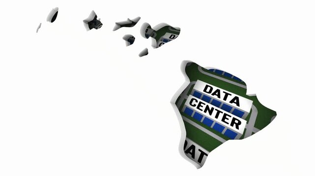 Hawaii HI Map Data Centers Building Development State Law Ban Regulation 3d Animation