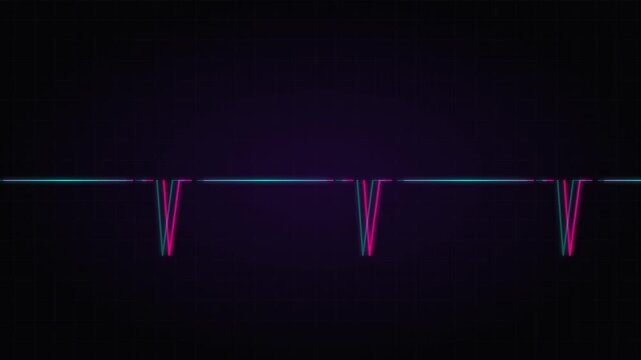 Neon Pulse Electronic Digital Heartbeat Vector Line