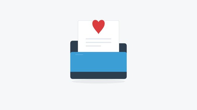 office document folder heart icon organization animation