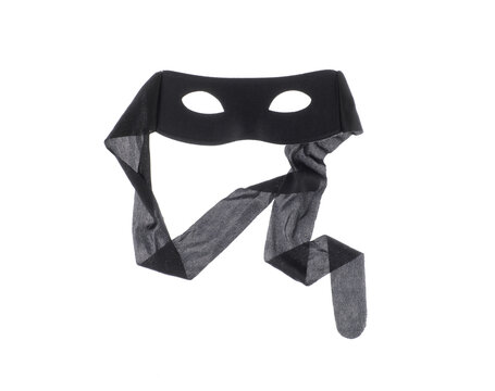 Black thief mask isolated on white background