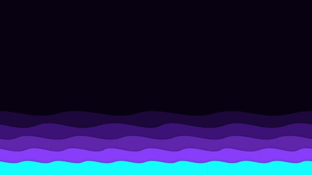Paper Cutout Layered Landscape Vector Background Loop