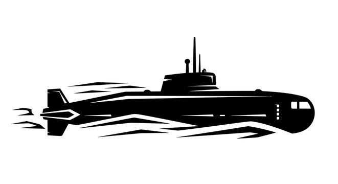 Submarine emerges silently from ocean depths during covert naval military operations at night.