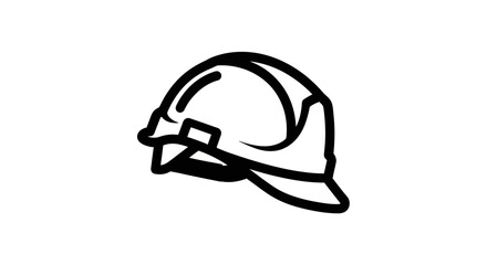 Fototapeta premium Minimalist black baseball cap with a curved brim illustrated in a clean line art style for modern designs.