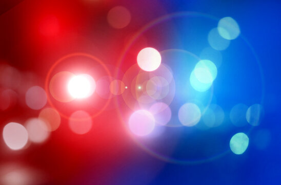 Police red and blue lights. Emergency vehicle lighting