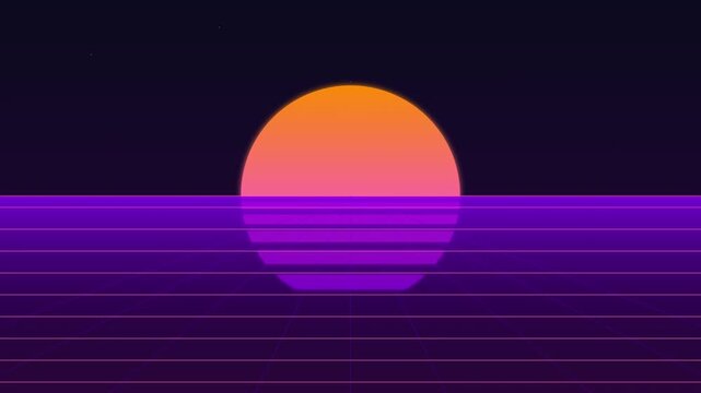 Retro Futuristic Synthwave Presentation Slide Vector Art