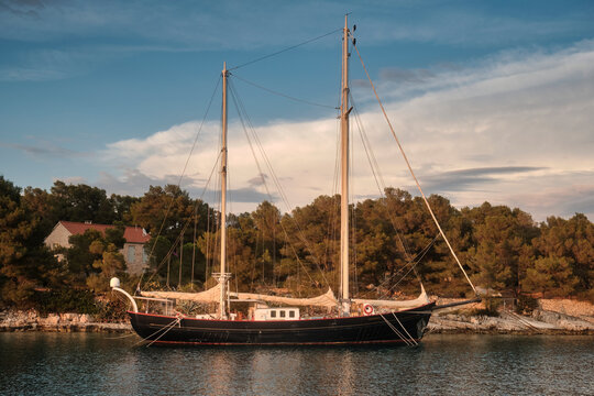 yachts anchorage in Croation see bay