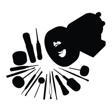 Jewelry making equipment vector illustration.
