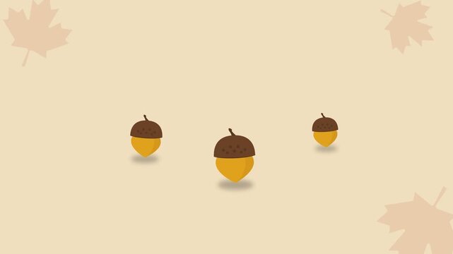 Oak Acorns Dropping and Bouncing Forest Vibe Animation