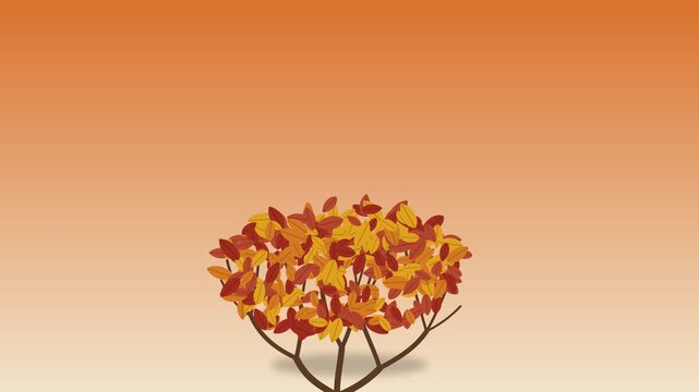 Bare Tree Leaf Drop Autumn Winter Vibe Animation