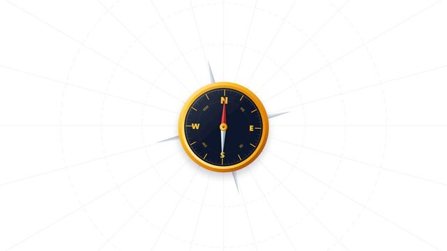 Vintage Navigation Compass Travel Wanderlust Animation