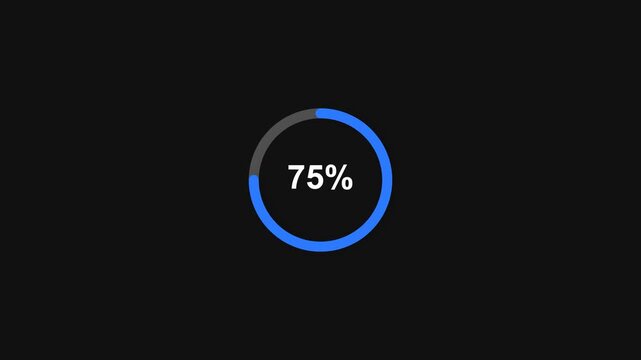 Clean Pie Chart Loading Progress Percentage Animation