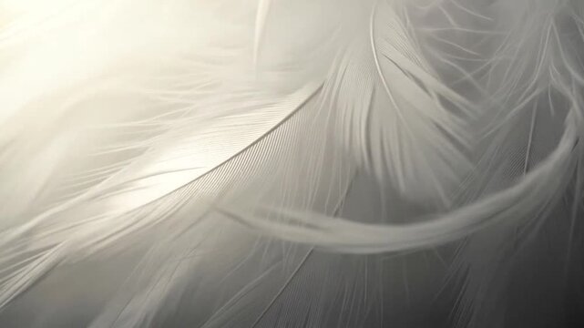 Soft white feather close-up texture.