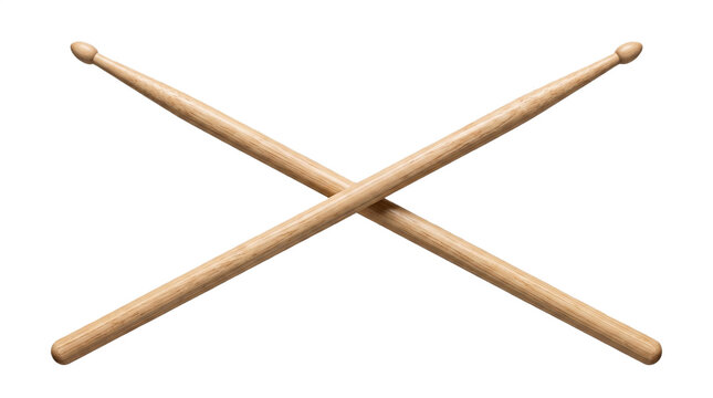 Drumsticks Percussion, Wooden Sticks, Crossed wooden drumsticks PNG isolated on transparent background percussion instrument for music and rhythm