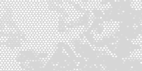 Abstract white and gray halftone camouflage pattern, minimal dot texture background for modern graphic design banners. © Creative Arts